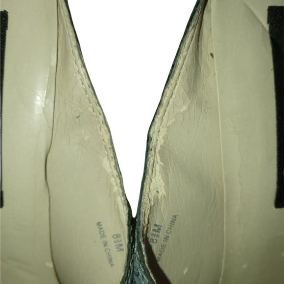 Coldwater Creek Mules Blue Floral Embossed Slip On Shoes Women's Size 8.5 - Picture 8 of 9